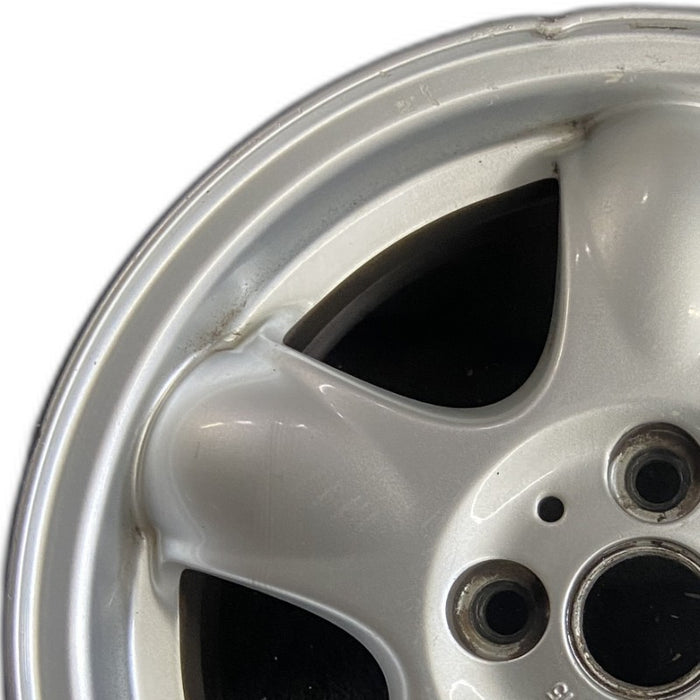 15" CLUBMAN 08-09 15x5-1/2 alloy 5 spoke raised in center of spoke silver Original OEM Wheel Rim