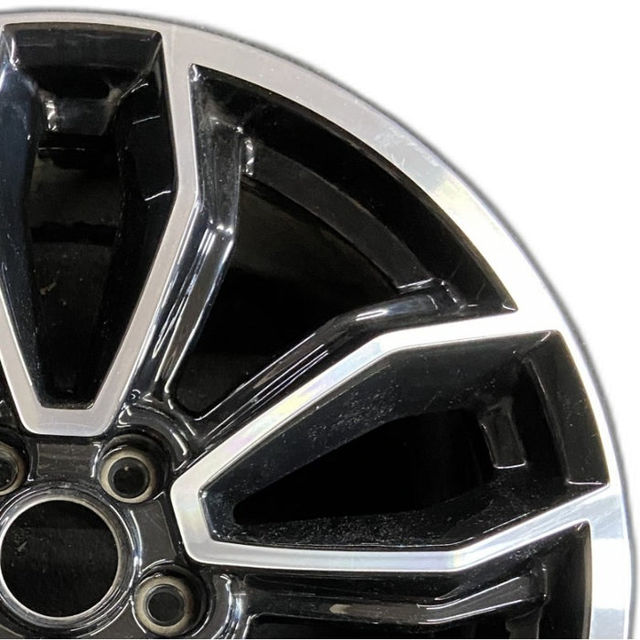 19" MUSTANG 13-14 19x8.5 TPMS machined edges inlay 5 split spoke Y spoke design - Side Profile