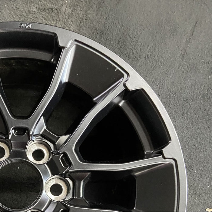 20" SEQUOIA 24 20x8 6 Y spoke black TRD off- Original OEM Wheel Rim - Close-Up Detail