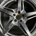 19" MERCEDES GT 16 190 Type; 19x9 5 split spokes black Original OEM Wheel Rim - Angle View