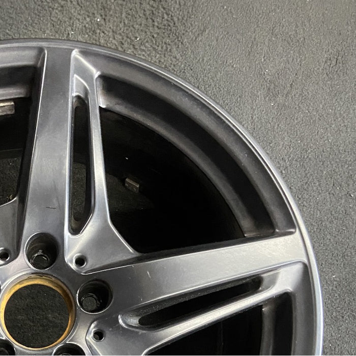 19" MERCEDES GT 16 190 Type; 19x9 5 split spokes black Original OEM Wheel Rim - Close-Up Detail