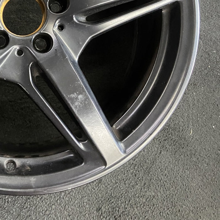 19" MERCEDES GT 16 190 Type; 19x9 5 split spokes black Original OEM Wheel Rim - Back View