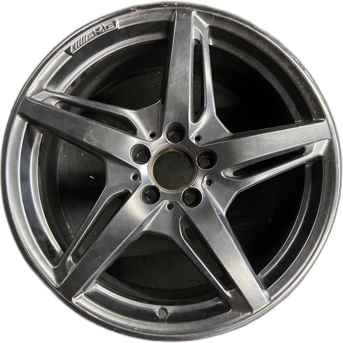19" MERCEDES GT 16 190 Type; 19x9 5 split spokes black Original OEM Wheel Rim - Front View