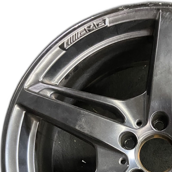19" MERCEDES GT 16 190 Type; 19x9 5 split spokes black Original OEM Wheel Rim - Angle View
