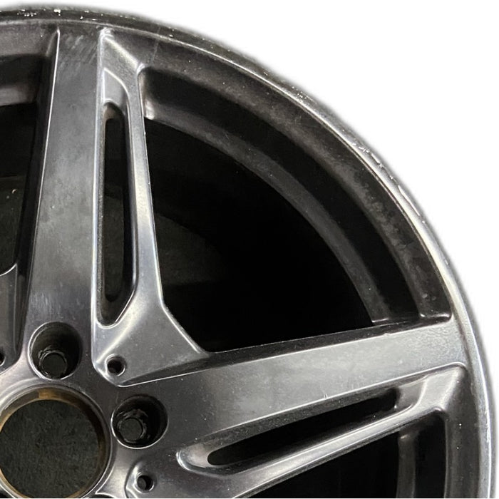 19" MERCEDES GT 16 190 Type; 19x9 5 split spokes black Original OEM Wheel Rim - Side Profile