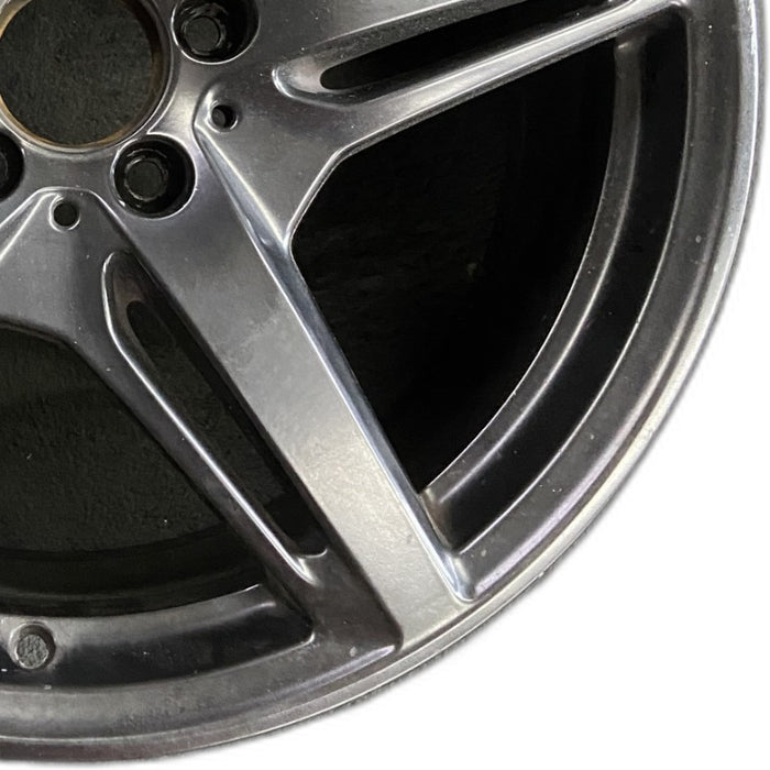 19" MERCEDES GT 16 190 Type; 19x9 5 split spokes black Original OEM Wheel Rim - Close-Up Detail