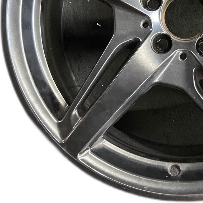 19" MERCEDES GT 16 190 Type; 19x9 5 split spokes black Original OEM Wheel Rim - Back View