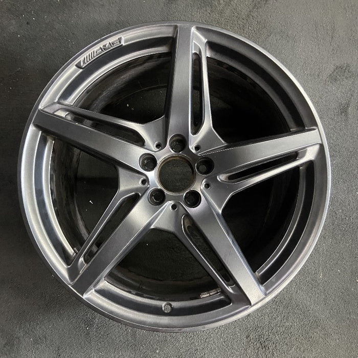 20" MERCEDES GT 16 190 Type; 20x11 5 split spokes black Original OEM Wheel Rim - Front View
