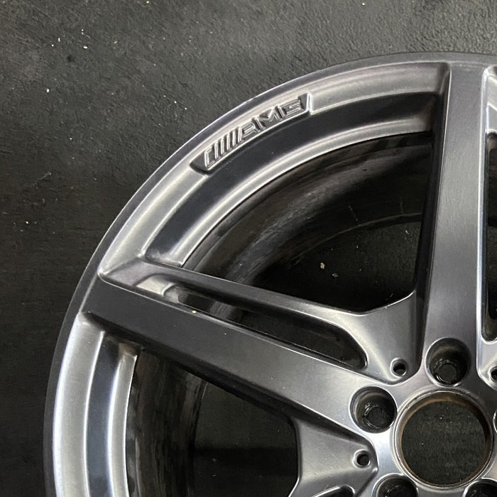 20" MERCEDES GT 16 190 Type; 20x11 5 split spokes black Original OEM Wheel Rim - Side Profile