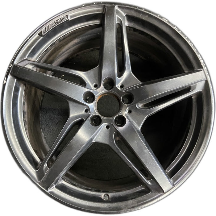 20" MERCEDES GT 16 190 Type; 20x11 5 split spokes black Original OEM Wheel Rim - Front View