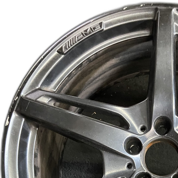 20" MERCEDES GT 16 190 Type; 20x11 5 split spokes black Original OEM Wheel Rim - Angle View