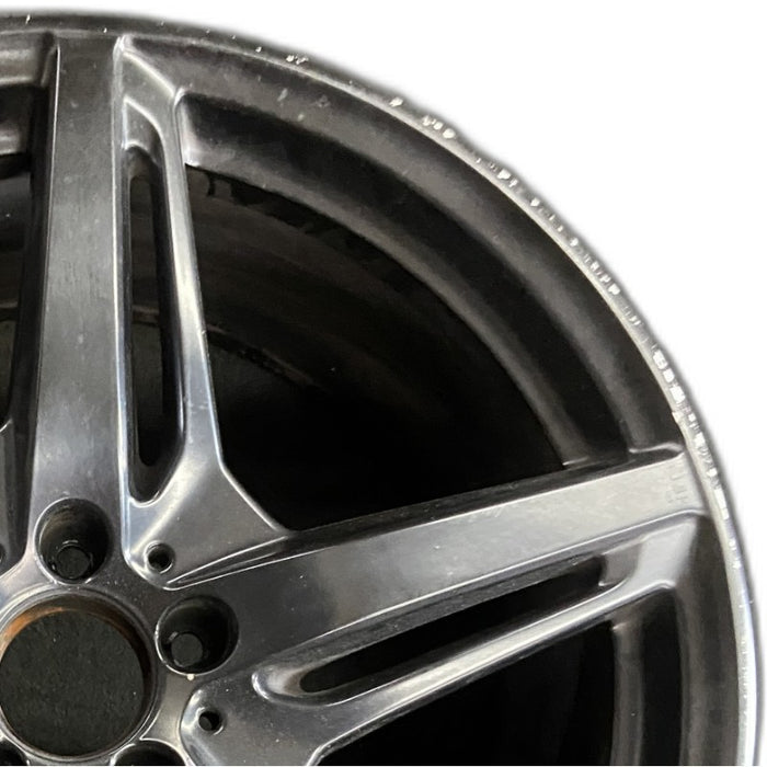 20" MERCEDES GT 16 190 Type; 20x11 5 split spokes black Original OEM Wheel Rim - Side Profile