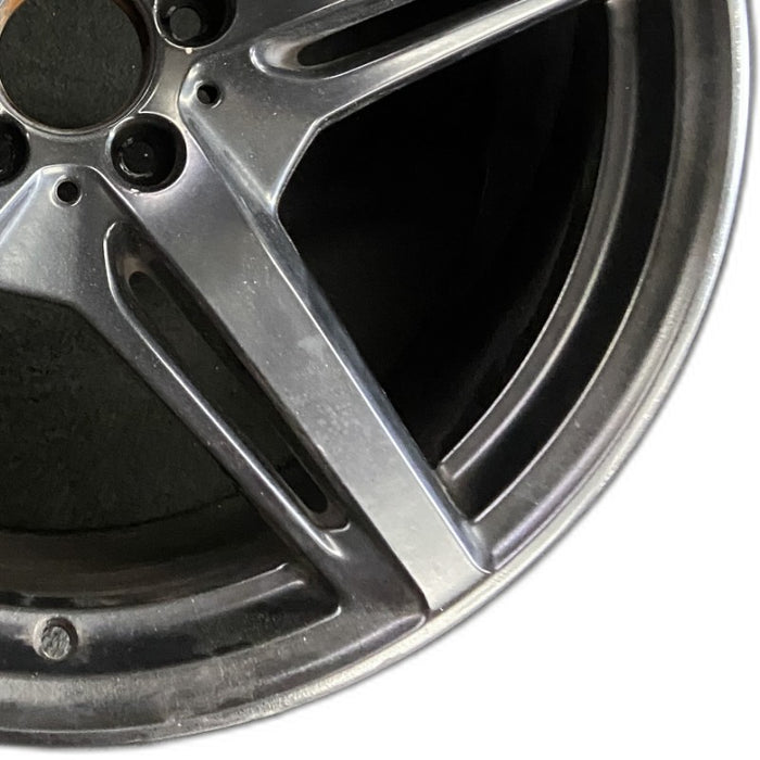20" MERCEDES GT 16 190 Type; 20x11 5 split spokes black Original OEM Wheel Rim - Close-Up Detail