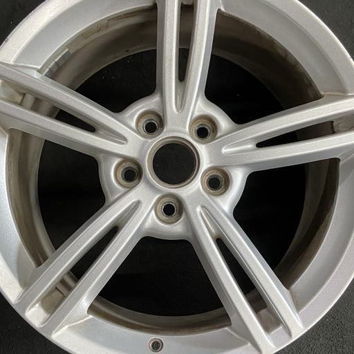 19" CORVETTE 08 19x10 rear 5 double spoke silver opt QG6 Original OEM Wheel Rim - Angle View