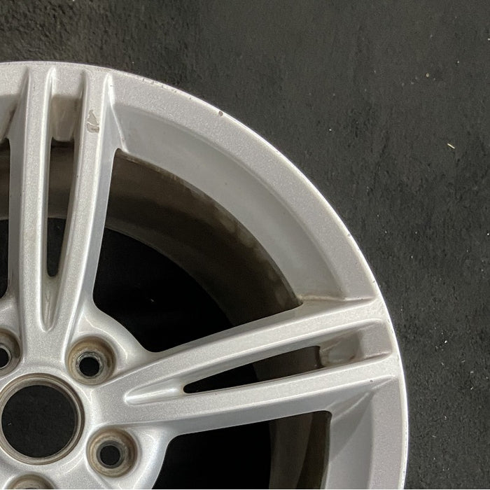 19" CORVETTE 08 19x10 rear 5 double spoke silver opt QG6 Original OEM Wheel Rim - Close-Up Detail