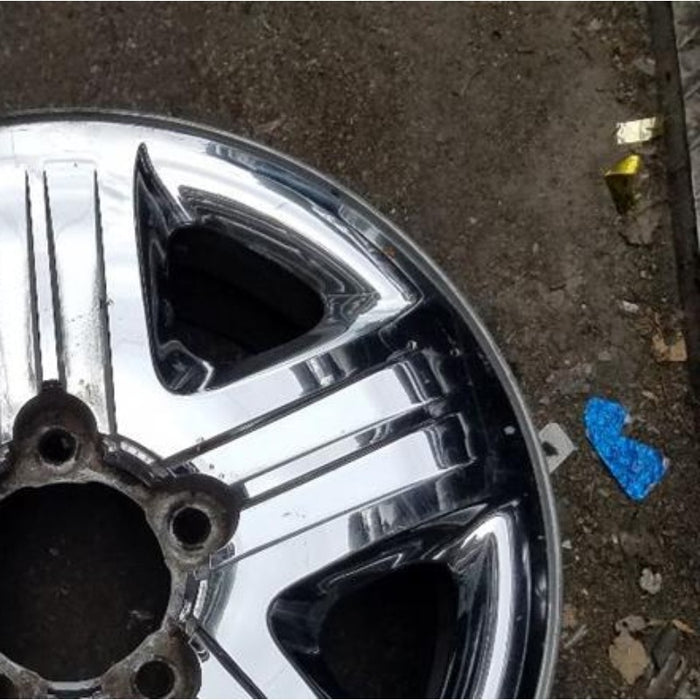 18" TUNDRA 12-13 18x8 steel chrome clad 5 spoke Original OEM Wheel Rim - Close-Up Detail