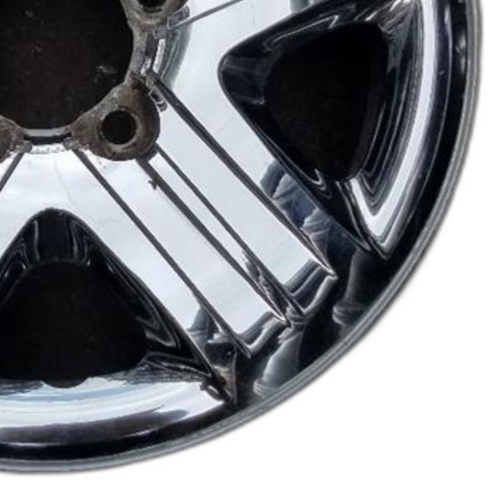 18" TUNDRA 12-13 18x8 steel chrome clad 5 spoke Original OEM Wheel Rim - Close-Up Detail