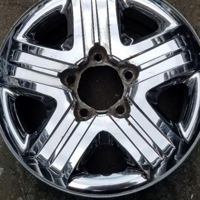 18" TUNDRA 12-13 18x8 steel chrome clad 5 spoke Original OEM Wheel Rim - Angle View