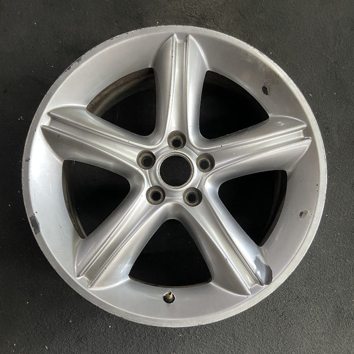 19" MUSTANG 10 19x8.5 TPMS 5 spoke silver Original OEM Wheel Rim - Front View