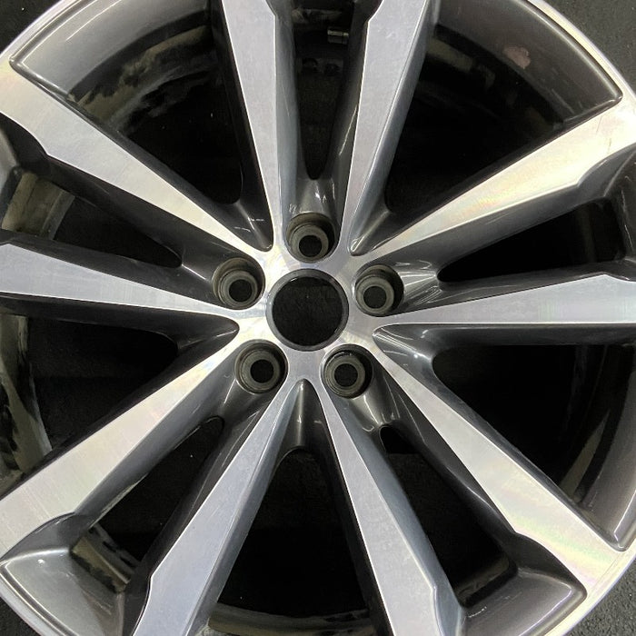 20" F-PACE 17-19 20x8.5 alloy 5 double spoke w/notched spoke machined face gray accents Original OEM Wheel Rim