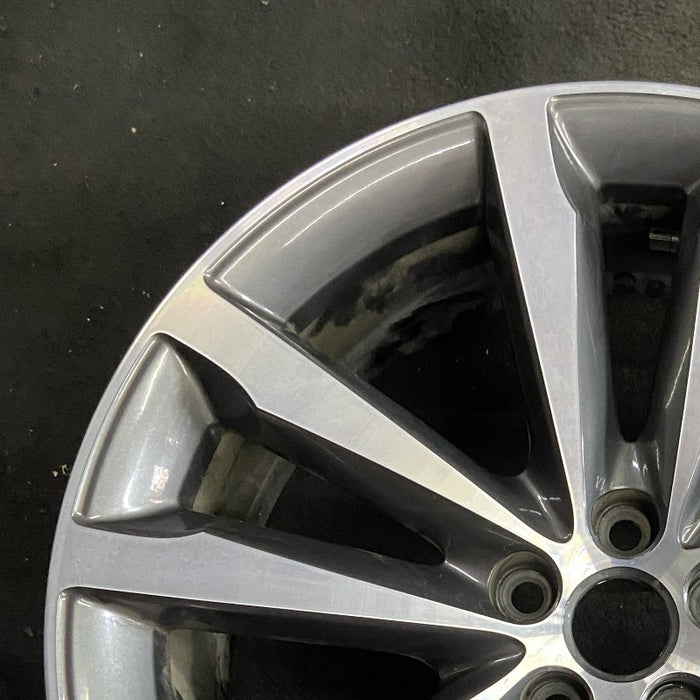 20" F-PACE 17-19 20x8.5 alloy 5 double spoke w/notched spoke machined face gray accents Original OEM Wheel Rim