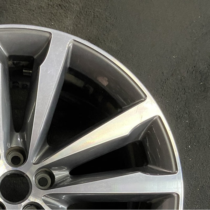 20" F-PACE 17-19 20x8.5 alloy 5 double spoke w/notched spoke machined face gray accents Original OEM Wheel Rim