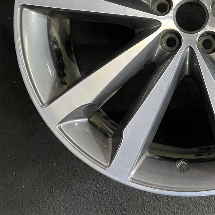 20" F-PACE 17-19 20x8.5 alloy 5 double spoke w/notched spoke machined face gray accents Original OEM Wheel Rim