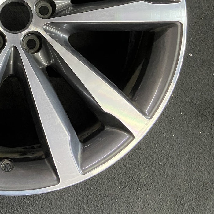 20" F-PACE 17-19 20x8.5 alloy 5 double spoke w/notched spoke machined face gray accents Original OEM Wheel Rim