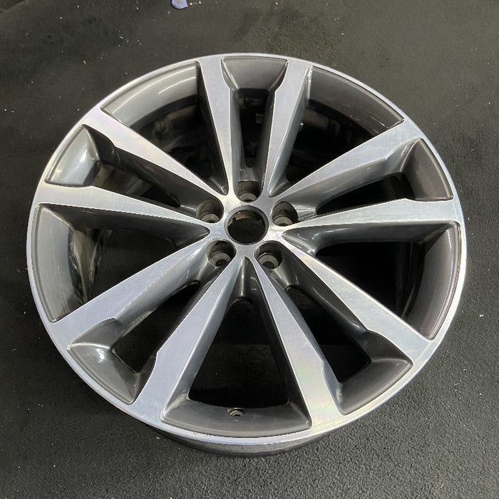 20" F-PACE 17-19 20x8.5 alloy 5 double spoke w/notched spoke machined face gray accents Original OEM Wheel Rim