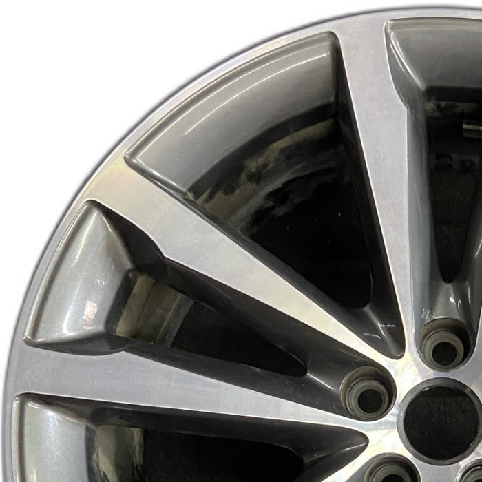 20" F-PACE 17-19 20x8.5 alloy 5 double spoke w/notched spoke machined face gray accents Original OEM Wheel Rim