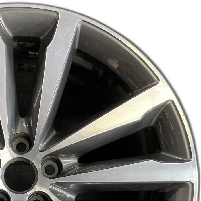 20" F-PACE 17-19 20x8.5 alloy 5 double spoke w/notched spoke machined face gray accents Original OEM Wheel Rim