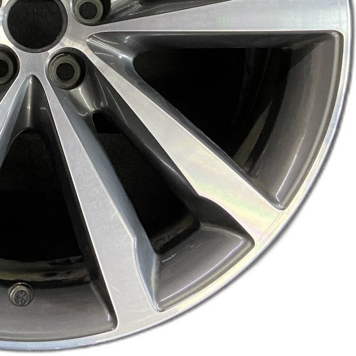 20" F-PACE 17-19 20x8.5 alloy 5 double spoke w/notched spoke machined face gray accents Original OEM Wheel Rim