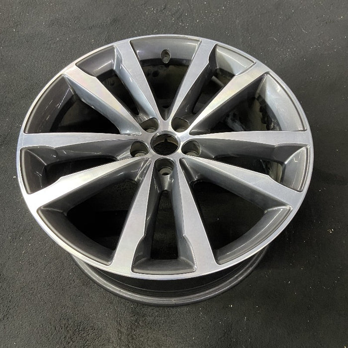20" F-PACE 17-19 20x8.5 alloy 5 double spoke w/notched spoke machined face gray accents Original OEM Wheel Rim