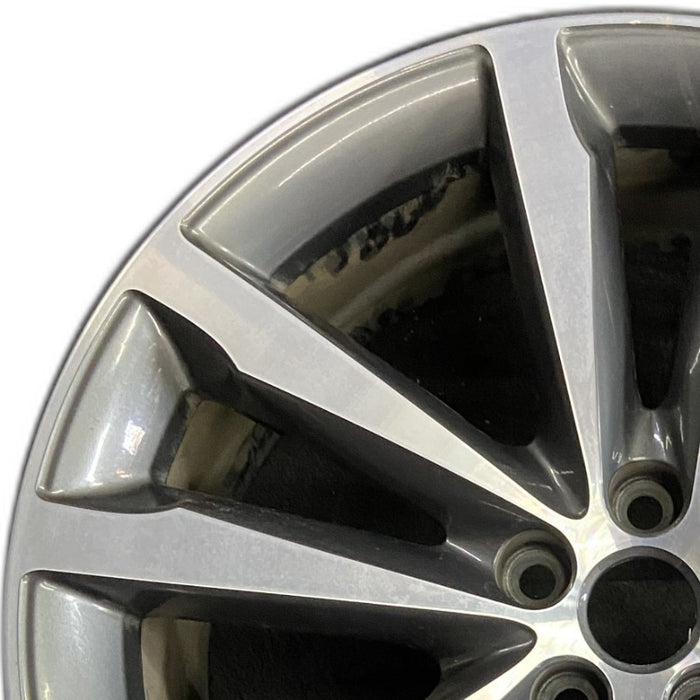 20" F-PACE 17-19 20x8.5 alloy 5 double spoke w/notched spoke machined face gray accents Original OEM Wheel Rim