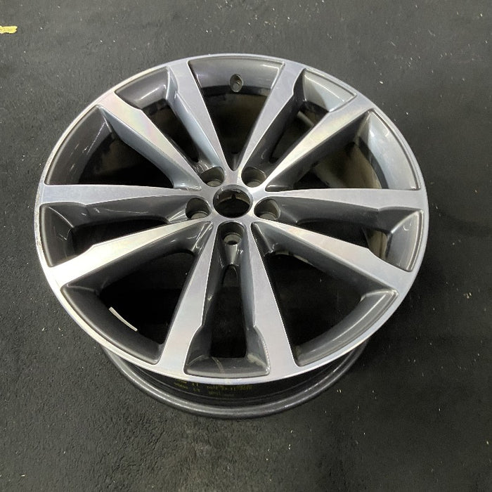 20" F-PACE 17-19 20x8.5 alloy 5 double spoke w/notched spoke machined face gray accents Original OEM Wheel Rim