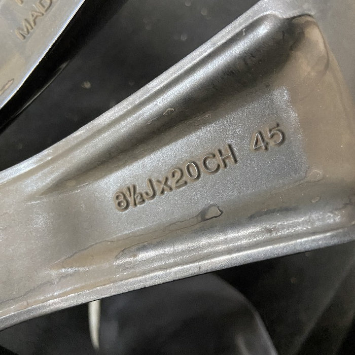 20" F-PACE 17-19 20x8.5 alloy 5 double spoke w/notched spoke machined face gray accents Original OEM Wheel Rim