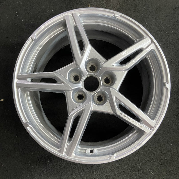 19" CORVETTE 20-22 frt 19x8.5 5 spoke gloss silver opt Q8P Original OEM Wheel - Additional View