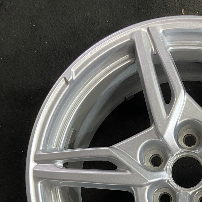 19" CORVETTE 20-22 frt 19x8.5 5 spoke gloss silver opt Q8P Original OEM Wheel - Side Profile