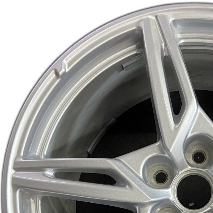 20" CORVETTE 20-22 rear 20x11 5 spoke gloss silver opt Q8P Original OEM Wheel - Angle View