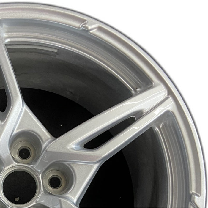 20" CORVETTE 20-22 rear 20x11 5 spoke gloss silver opt Q8P Original OEM Wheel - Side Profile