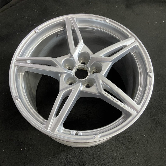 20" CORVETTE 20-22 rear 20x11 5 spoke gloss silver opt Q8P Original OEM Wheel - View 7