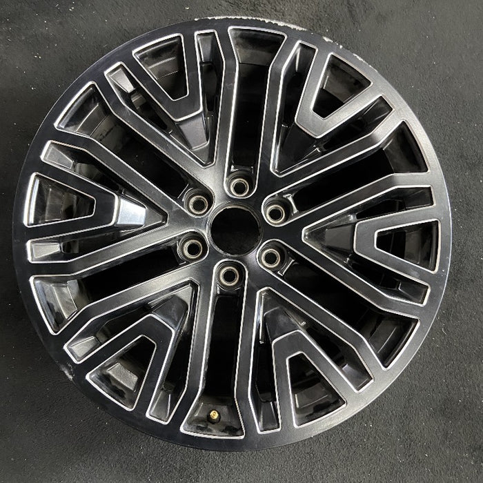 22" SIERRA 1500 PICKUP 19 22x9 6 spoke black with machined accents opt SEV - Front View