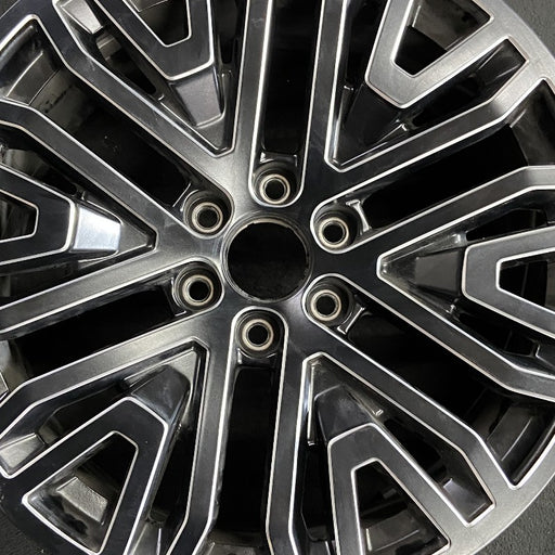 22" SIERRA 1500 PICKUP 19 22x9 6 spoke black with machined accents opt SEV - Angle View
