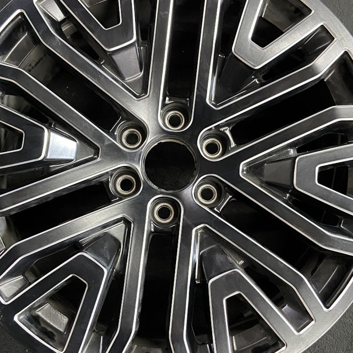 22" SIERRA 1500 PICKUP 19 22x9 6 spoke black with machined accents opt SEV - Angle View
