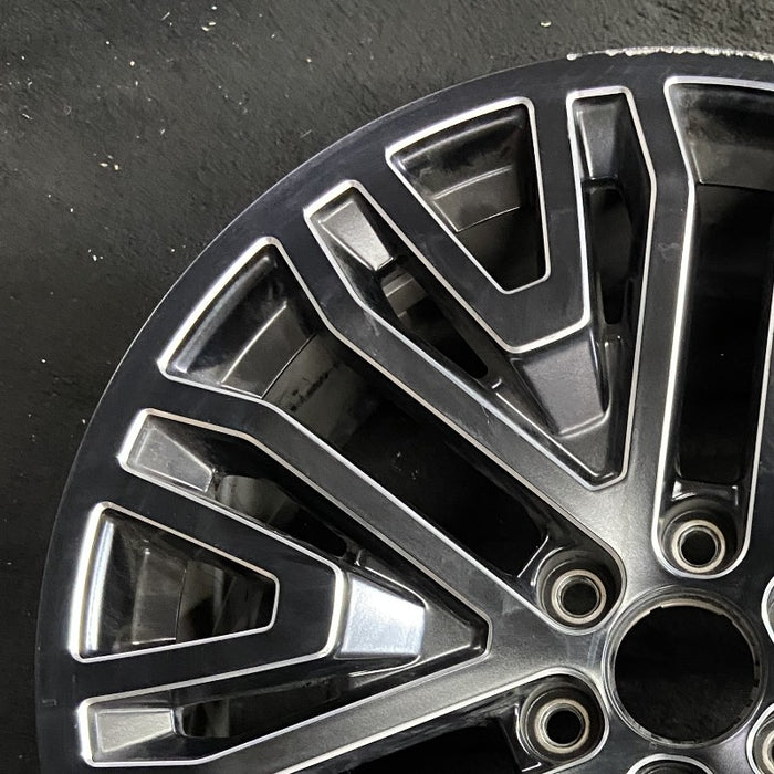 22" SIERRA 1500 PICKUP 19 22x9 6 spoke black with machined accents opt SEV - Side Profile