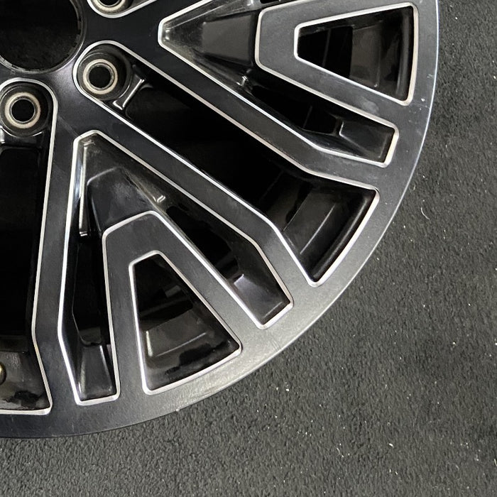 22" SIERRA 1500 PICKUP 19 22x9 6 spoke black with machined accents opt SEV - Back View