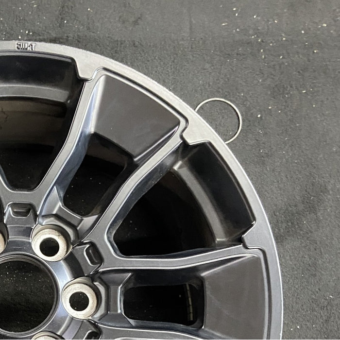 20" SEQUOIA 24 20x8 6 Y spoke black TRD off- Original OEM Wheel Rim - Close-Up Detail