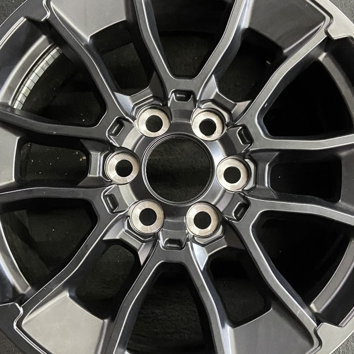 20" SEQUOIA 24 20x8 6 Y spoke black TRD off- Original OEM Wheel Rim - Angle View