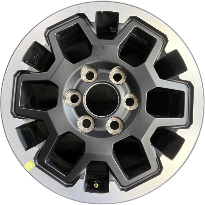 17" TACOMA 24 17x7.5 , black with machined outer lip Original OEM Wheel Rim - Front View