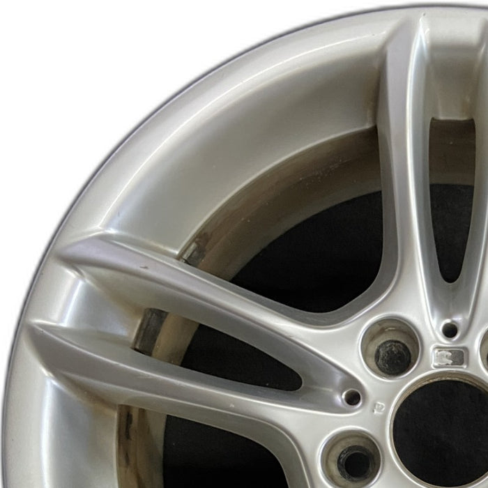 18" BMW 128i 08-13 18x8.5 alloy rear 5 spoke open spoke bowed spoke silver finish Original OEM Wheel Rim